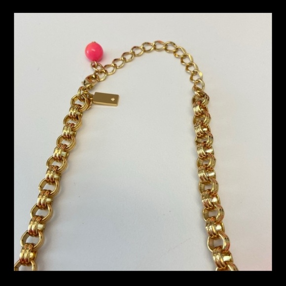 Kate Spade "Sweet As Pie" Bright Pink Cluster Beaded Collar Bib Necklace - Picture 7 of 11